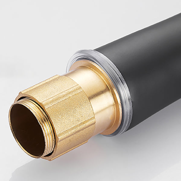 Black-Gold Vessel Sink Faucet Lever Handle Low Arc Vessel Faucet Clearhalo 'Bathroom Remodel & Bathroom Fixtures' 'Bathroom Sink Faucets' 'Bathroom Sinks & Faucet Components' 'bathroom_sink_faucets' 'Home Improvement' 'home_improvement' 'home_improvement_bathroom_sink_faucets' 7119653