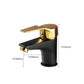 Black-Gold Vessel Sink Faucet Lever Handle Low Arc Vessel Faucet Clearhalo 'Bathroom Remodel & Bathroom Fixtures' 'Bathroom Sink Faucets' 'Bathroom Sinks & Faucet Components' 'bathroom_sink_faucets' 'Home Improvement' 'home_improvement' 'home_improvement_bathroom_sink_faucets' 7119658