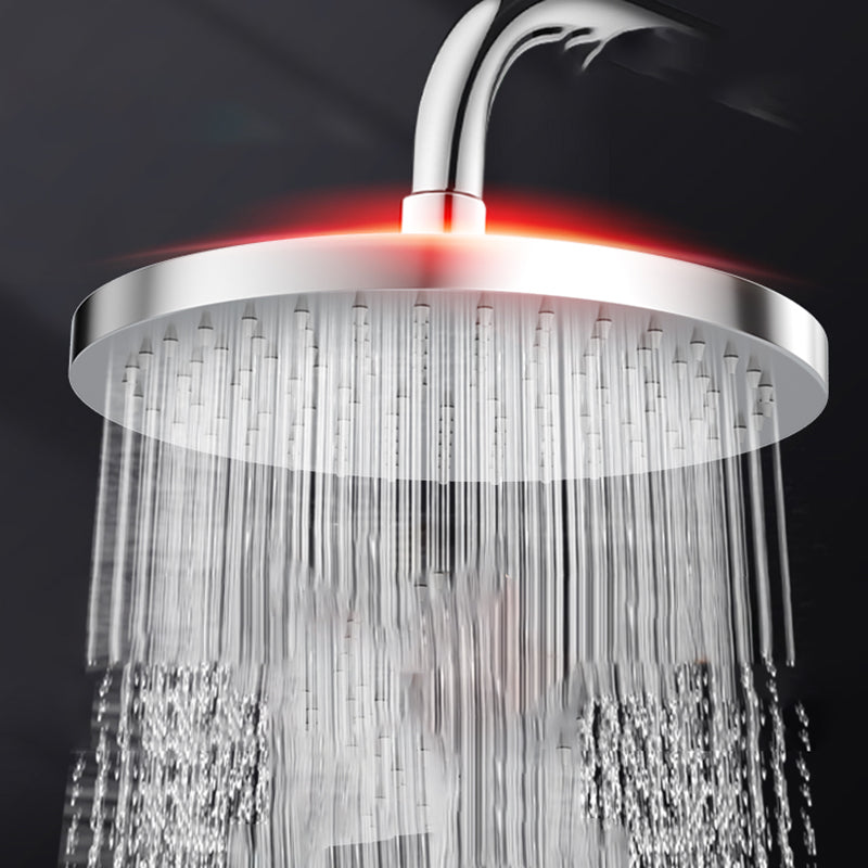 Metal Shower Combo Contemporary Fixed Shower Head with Round and Rectangular Shape Clearhalo 'Bathroom Remodel & Bathroom Fixtures' 'Home Improvement' 'home_improvement' 'home_improvement_shower_heads' 'Shower Heads' 'shower_heads' 'Showers & Bathtubs Plumbing' 'Showers & Bathtubs' 7119659