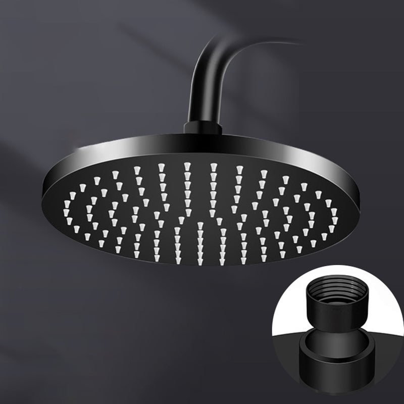Metal Shower Combo Contemporary Fixed Shower Head with Round and Rectangular Shape 8"L x 8"W Round Black Clearhalo 'Bathroom Remodel & Bathroom Fixtures' 'Home Improvement' 'home_improvement' 'home_improvement_shower_heads' 'Shower Heads' 'shower_heads' 'Showers & Bathtubs Plumbing' 'Showers & Bathtubs' 7119660