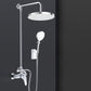 Metal Shower Combo Contemporary Fixed Shower Head with Round and Rectangular Shape Clearhalo 'Bathroom Remodel & Bathroom Fixtures' 'Home Improvement' 'home_improvement' 'home_improvement_shower_heads' 'Shower Heads' 'shower_heads' 'Showers & Bathtubs Plumbing' 'Showers & Bathtubs' 7119663