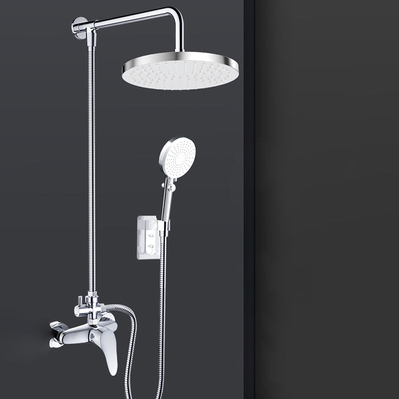 Metal Shower Combo Contemporary Fixed Shower Head with Round and Rectangular Shape Clearhalo 'Bathroom Remodel & Bathroom Fixtures' 'Home Improvement' 'home_improvement' 'home_improvement_shower_heads' 'Shower Heads' 'shower_heads' 'Showers & Bathtubs Plumbing' 'Showers & Bathtubs' 7119663