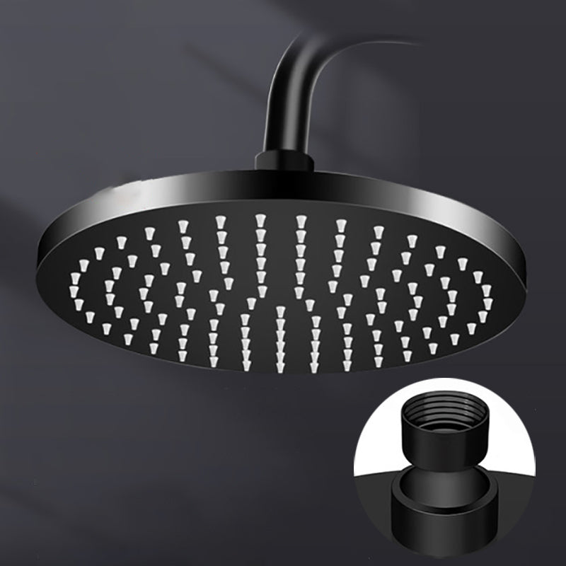 Metal Shower Combo Contemporary Fixed Shower Head with Round and Rectangular Shape 10"L x 10"W Round Black Clearhalo 'Bathroom Remodel & Bathroom Fixtures' 'Home Improvement' 'home_improvement' 'home_improvement_shower_heads' 'Shower Heads' 'shower_heads' 'Showers & Bathtubs Plumbing' 'Showers & Bathtubs' 7119667