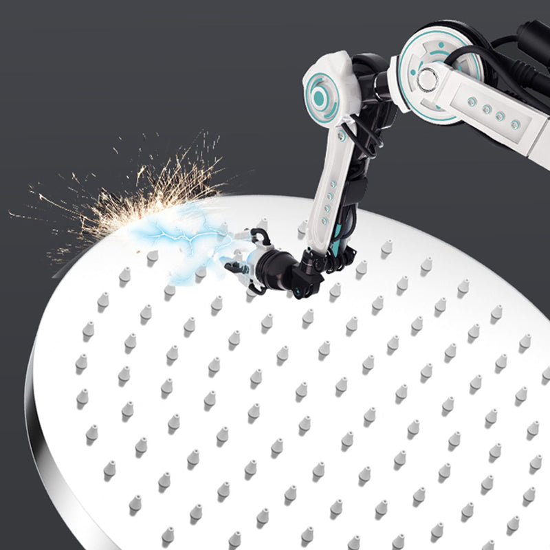 Metal Shower Combo Contemporary Fixed Shower Head with Round and Rectangular Shape Clearhalo 'Bathroom Remodel & Bathroom Fixtures' 'Home Improvement' 'home_improvement' 'home_improvement_shower_heads' 'Shower Heads' 'shower_heads' 'Showers & Bathtubs Plumbing' 'Showers & Bathtubs' 7119669