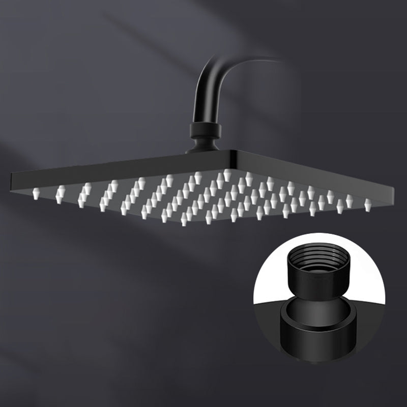 Metal Shower Combo Contemporary Fixed Shower Head with Round and Rectangular Shape Square Black Clearhalo 'Bathroom Remodel & Bathroom Fixtures' 'Home Improvement' 'home_improvement' 'home_improvement_shower_heads' 'Shower Heads' 'shower_heads' 'Showers & Bathtubs Plumbing' 'Showers & Bathtubs' 7119671