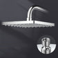 Metal Shower Combo Contemporary Fixed Shower Head with Round and Rectangular Shape 10"L x 10"W Square Silver Clearhalo 'Bathroom Remodel & Bathroom Fixtures' 'Home Improvement' 'home_improvement' 'home_improvement_shower_heads' 'Shower Heads' 'shower_heads' 'Showers & Bathtubs Plumbing' 'Showers & Bathtubs' 7119672