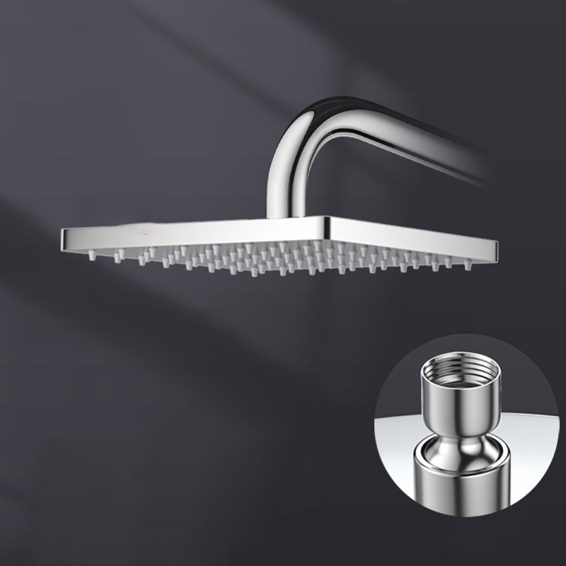 Metal Shower Combo Contemporary Fixed Shower Head with Round and Rectangular Shape 6"L x 6"W Square Silver Clearhalo 'Bathroom Remodel & Bathroom Fixtures' 'Home Improvement' 'home_improvement' 'home_improvement_shower_heads' 'Shower Heads' 'shower_heads' 'Showers & Bathtubs Plumbing' 'Showers & Bathtubs' 7119676