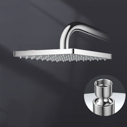 Metal Shower Combo Contemporary Fixed Shower Head with Round and Rectangular Shape 6"L x 6"W Square Silver Clearhalo 'Bathroom Remodel & Bathroom Fixtures' 'Home Improvement' 'home_improvement' 'home_improvement_shower_heads' 'Shower Heads' 'shower_heads' 'Showers & Bathtubs Plumbing' 'Showers & Bathtubs' 7119676