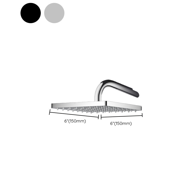 Metal Shower Combo Contemporary Fixed Shower Head with Round and Rectangular Shape Clearhalo 'Bathroom Remodel & Bathroom Fixtures' 'Home Improvement' 'home_improvement' 'home_improvement_shower_heads' 'Shower Heads' 'shower_heads' 'Showers & Bathtubs Plumbing' 'Showers & Bathtubs' 7119683