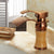 Deck Mounted Copper Roman Tub Faucet Low Arc Roman Tub Faucet Set with Jade Yellowish Red 6.3" Clearhalo 'Bathroom Remodel & Bathroom Fixtures' 'Bathroom Sink Faucets' 'Bathroom Sinks & Faucet Components' 'bathroom_sink_faucets' 'Home Improvement' 'home_improvement' 'home_improvement_bathroom_sink_faucets' 7119721