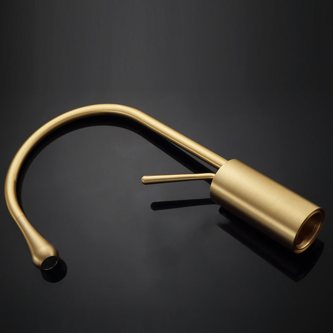 Deck Mounted Metal Bathtub Faucet Tub Filler Single Handle Drip Faucet Clearhalo 'Bathroom Remodel & Bathroom Fixtures' 'Bathroom Sink Faucets' 'Bathroom Sinks & Faucet Components' 'bathroom_sink_faucets' 'Home Improvement' 'home_improvement' 'home_improvement_bathroom_sink_faucets' 7119779