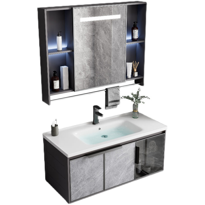 Metal Bathroom Sink Vanity Wall-Mounted Bathroom Vanity with Sink Included Clearhalo 'Bathroom Remodel & Bathroom Fixtures' 'Bathroom Vanities' 'bathroom_vanities' 'Home Improvement' 'home_improvement' 'home_improvement_bathroom_vanities' 7119825