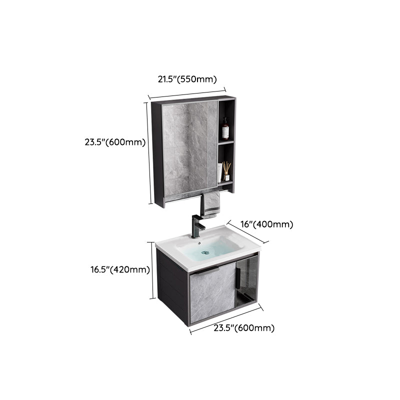 Metal Bathroom Sink Vanity Wall-Mounted Bathroom Vanity with Sink Included Clearhalo 'Bathroom Remodel & Bathroom Fixtures' 'Bathroom Vanities' 'bathroom_vanities' 'Home Improvement' 'home_improvement' 'home_improvement_bathroom_vanities' 7119853