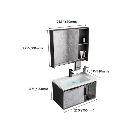 Metal Bathroom Sink Vanity Wall-Mounted Bathroom Vanity with Sink Included Clearhalo 'Bathroom Remodel & Bathroom Fixtures' 'Bathroom Vanities' 'bathroom_vanities' 'Home Improvement' 'home_improvement' 'home_improvement_bathroom_vanities' 7119855