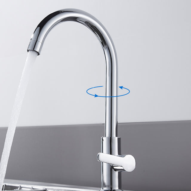 Single Handle Kitchen Sink Faucet High Arch Swivel Spout Standard Kitchen Faucets Clearhalo 'Home Improvement' 'home_improvement' 'home_improvement_kitchen_faucets' 'Kitchen Faucets' 'Kitchen Remodel & Kitchen Fixtures' 'Kitchen Sinks & Faucet Components' 'kitchen_faucets' 7119919