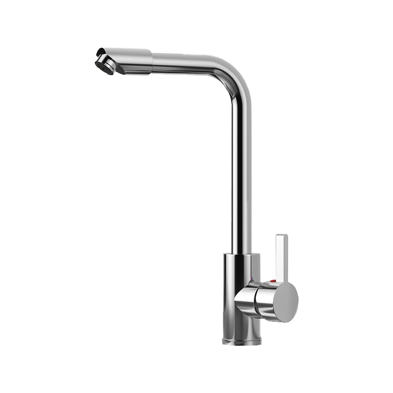 Single Handle Kitchen Sink Faucet High Arch Swivel Spout Standard Kitchen Faucets Silver 7 Shape Thin Faucet Clearhalo 'Home Improvement' 'home_improvement' 'home_improvement_kitchen_faucets' 'Kitchen Faucets' 'Kitchen Remodel & Kitchen Fixtures' 'Kitchen Sinks & Faucet Components' 'kitchen_faucets' 7119920