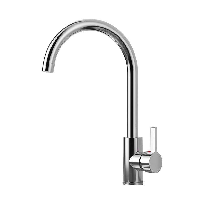 Single Handle Kitchen Sink Faucet High Arch Swivel Spout Standard Kitchen Faucets Silver Elbow Outlet Thin Faucet Clearhalo 'Home Improvement' 'home_improvement' 'home_improvement_kitchen_faucets' 'Kitchen Faucets' 'Kitchen Remodel & Kitchen Fixtures' 'Kitchen Sinks & Faucet Components' 'kitchen_faucets' 7119931