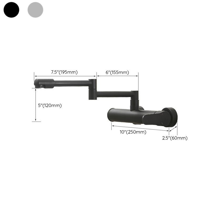Kitchen Faucet Single Handle Lever Modern Wall Mounted Pot Filler Clearhalo 'Home Improvement' 'home_improvement' 'home_improvement_kitchen_faucets' 'Kitchen Faucets' 'Kitchen Remodel & Kitchen Fixtures' 'Kitchen Sinks & Faucet Components' 'kitchen_faucets' 7119962