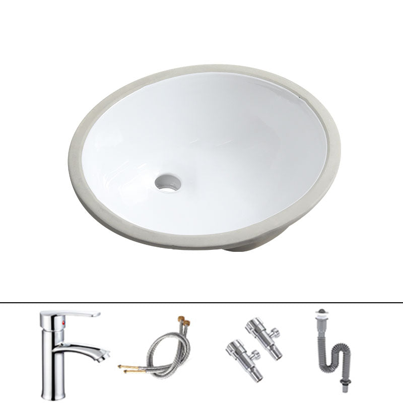 Modern Oval Wash Stand Ceramic Table Installation Bathroom Sink 18"L x 15"W x 8"H Sink with Faucet Clearhalo 'Bathroom Remodel & Bathroom Fixtures' 'Bathroom Sinks & Faucet Components' 'Bathroom Sinks' 'bathroom_sink' 'Home Improvement' 'home_improvement' 'home_improvement_bathroom_sink' 7120045