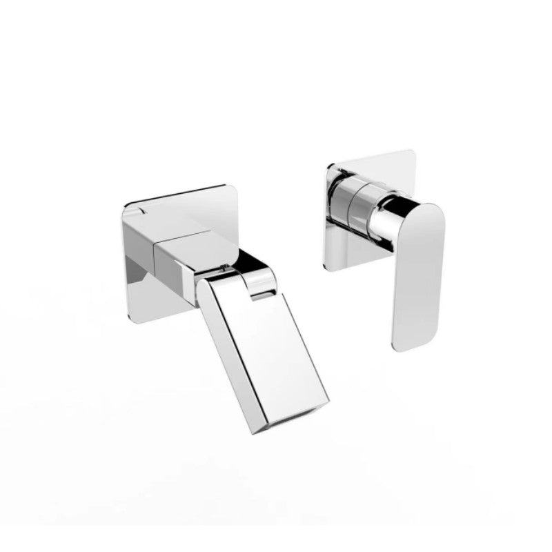 Modern Widespread Bathroom Faucet Metal Wall Mounted Bathroom Faucet Chrome Clearhalo 'Bathroom Remodel & Bathroom Fixtures' 'Bathroom Sink Faucets' 'Bathroom Sinks & Faucet Components' 'bathroom_sink_faucets' 'Home Improvement' 'home_improvement' 'home_improvement_bathroom_sink_faucets' 7120203