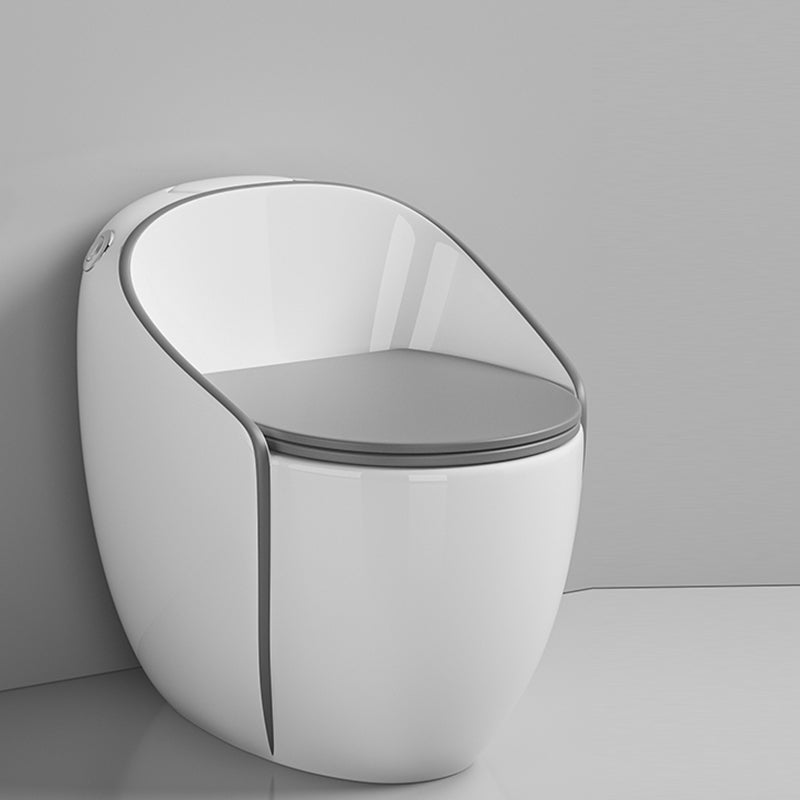 Contemporary Floor Mounted Flush Toilet Siphon Jet Toilet Bowl for Washroom Grey Clearhalo 'Bathroom Remodel & Bathroom Fixtures' 'Home Improvement' 'home_improvement' 'home_improvement_toilets' 'Toilets & Bidets' 'Toilets' 7120431