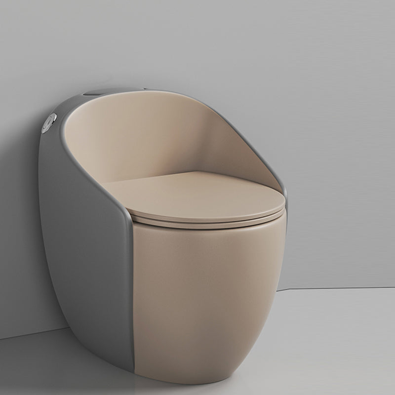 Contemporary Floor Mounted Flush Toilet Siphon Jet Toilet Bowl for Washroom Khaki-Gray Clearhalo 'Bathroom Remodel & Bathroom Fixtures' 'Home Improvement' 'home_improvement' 'home_improvement_toilets' 'Toilets & Bidets' 'Toilets' 7120435