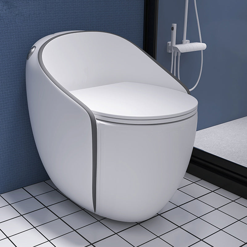 Modern Floor Mount Flush Toilet Spray Gun Included Toilet Bowl for Washroom White/ Gray Toilet with Sprayer Clearhalo 'Bathroom Remodel & Bathroom Fixtures' 'Home Improvement' 'home_improvement' 'home_improvement_toilets' 'Toilets & Bidets' 'Toilets' 7120444