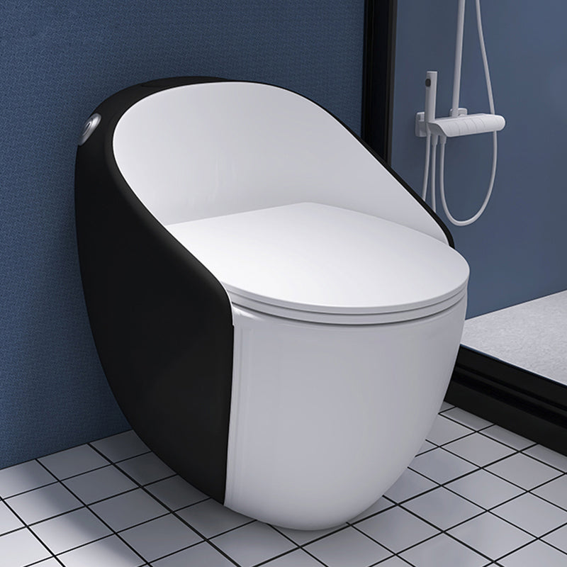Modern Floor Mount Flush Toilet Spray Gun Included Toilet Bowl for Washroom Black Toilet with Sprayer Clearhalo 'Bathroom Remodel & Bathroom Fixtures' 'Home Improvement' 'home_improvement' 'home_improvement_toilets' 'Toilets & Bidets' 'Toilets' 7120449