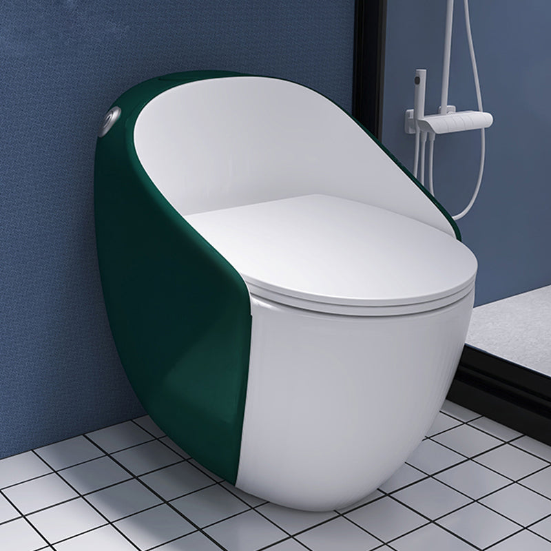 Modern Floor Mount Flush Toilet Spray Gun Included Toilet Bowl for Washroom Green Toilet with Sprayer Clearhalo 'Bathroom Remodel & Bathroom Fixtures' 'Home Improvement' 'home_improvement' 'home_improvement_toilets' 'Toilets & Bidets' 'Toilets' 7120451
