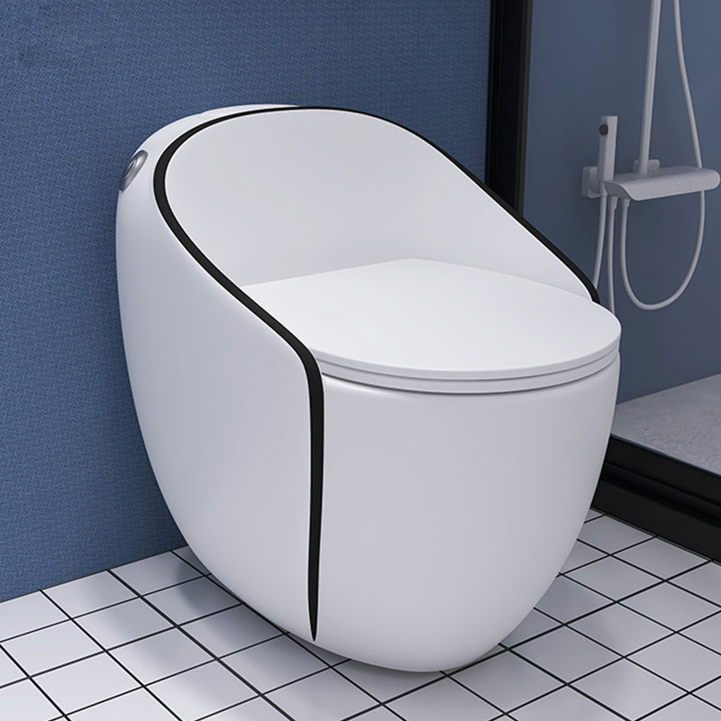 Modern Floor Mount Flush Toilet Spray Gun Included Toilet Bowl for Washroom White/ Black Toilet with Sprayer Clearhalo 'Bathroom Remodel & Bathroom Fixtures' 'Home Improvement' 'home_improvement' 'home_improvement_toilets' 'Toilets & Bidets' 'Toilets' 7120455