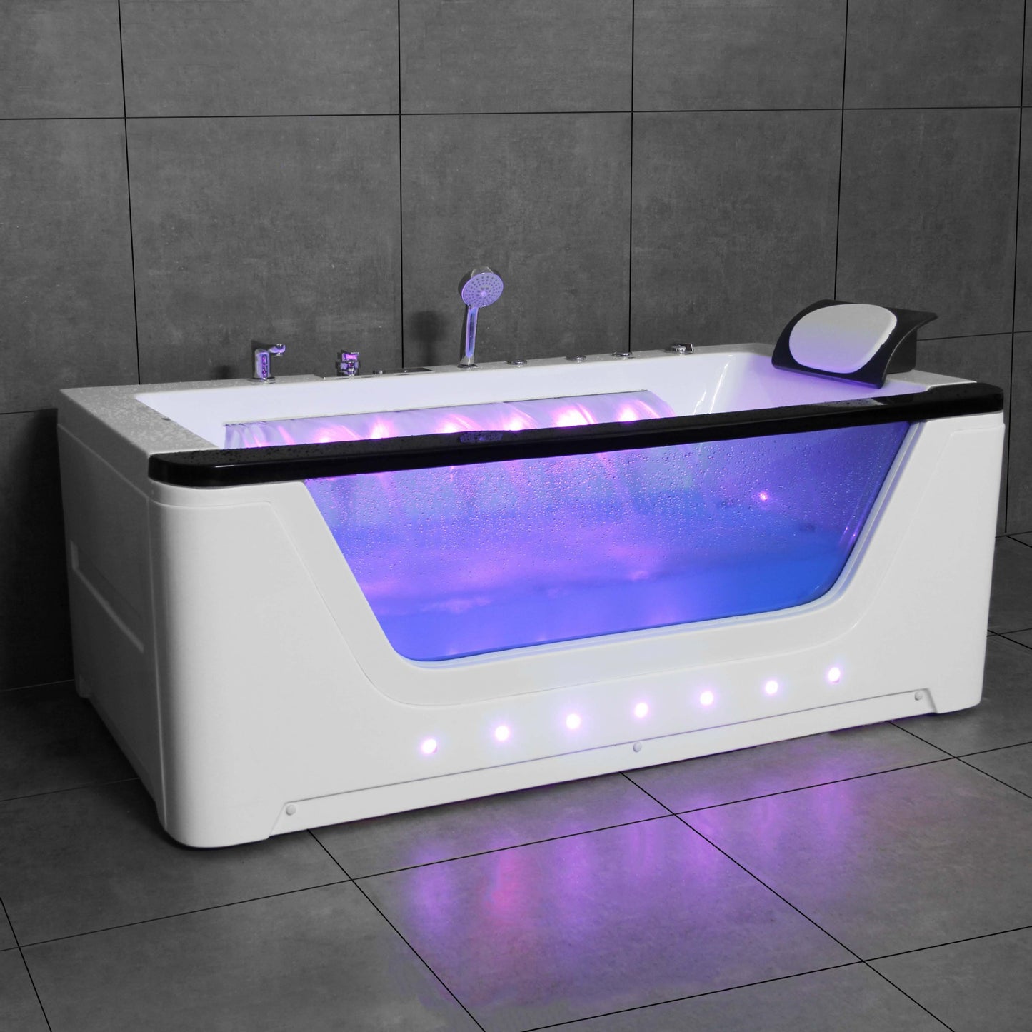 Acrylic Modern Bathtub Freestanding White Jets Included Bath Clearhalo 'Bathroom Remodel & Bathroom Fixtures' 'Bathtubs' 'Home Improvement' 'home_improvement' 'home_improvement_bathtubs' 'Showers & Bathtubs' 7120486