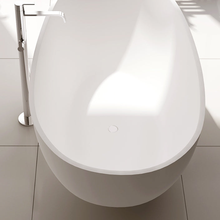 Oval Stand Alone Bath Soaking Acrylic White Modern Back to Wall Bathtub Clearhalo 'Bathroom Remodel & Bathroom Fixtures' 'Bathtubs' 'Home Improvement' 'home_improvement' 'home_improvement_bathtubs' 'Showers & Bathtubs' 7120506