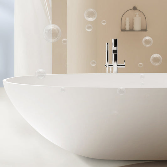Oval Stand Alone Bath Soaking Acrylic White Modern Back to Wall Bathtub Clearhalo 'Bathroom Remodel & Bathroom Fixtures' 'Bathtubs' 'Home Improvement' 'home_improvement' 'home_improvement_bathtubs' 'Showers & Bathtubs' 7120507