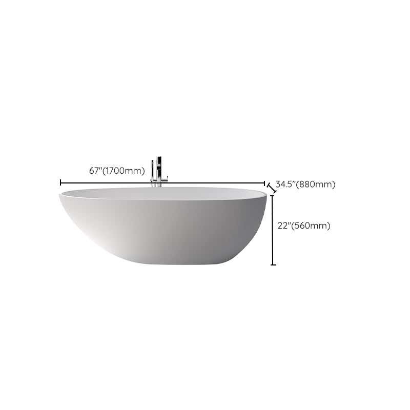 Oval Stand Alone Bath Soaking Acrylic White Modern Back to Wall Bathtub Clearhalo 'Bathroom Remodel & Bathroom Fixtures' 'Bathtubs' 'Home Improvement' 'home_improvement' 'home_improvement_bathtubs' 'Showers & Bathtubs' 7120511