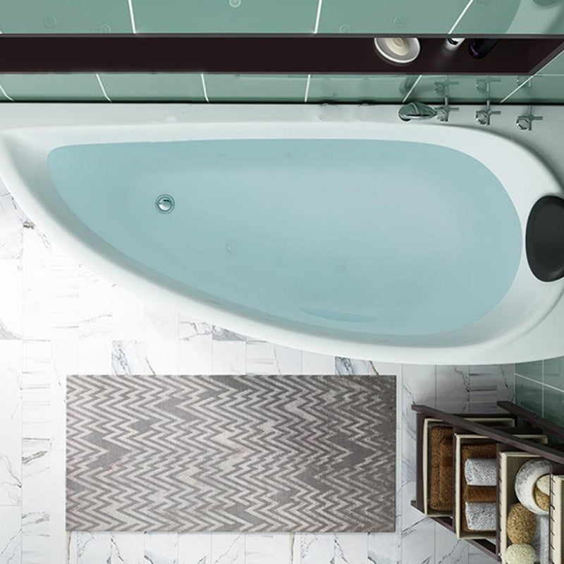 Back to Wall Corner Bathtub Acrylic White Modern Soaking Bath Clearhalo 'Bathroom Remodel & Bathroom Fixtures' 'Bathtubs' 'Home Improvement' 'home_improvement' 'home_improvement_bathtubs' 'Showers & Bathtubs' 7121539