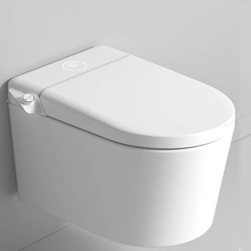 Contemporary Wall Hung Toilet Set in White Elongated Bowl Shape White Clearhalo 'Bathroom Remodel & Bathroom Fixtures' 'Bidets' 'Home Improvement' 'home_improvement' 'home_improvement_bidets' 'Toilets & Bidets' 7123395