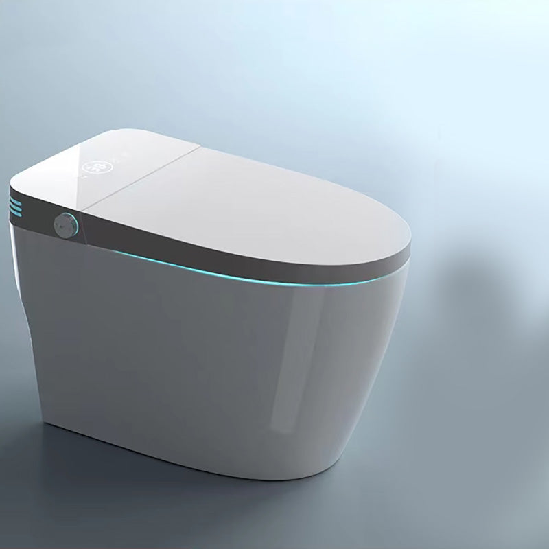 Contemporary White Floor Standing Bidet With Remote and Horizontal Spray Automatic Lid Clearhalo 'Bathroom Remodel & Bathroom Fixtures' 'Bidets' 'Home Improvement' 'home_improvement' 'home_improvement_bidets' 'Toilets & Bidets' 7123418