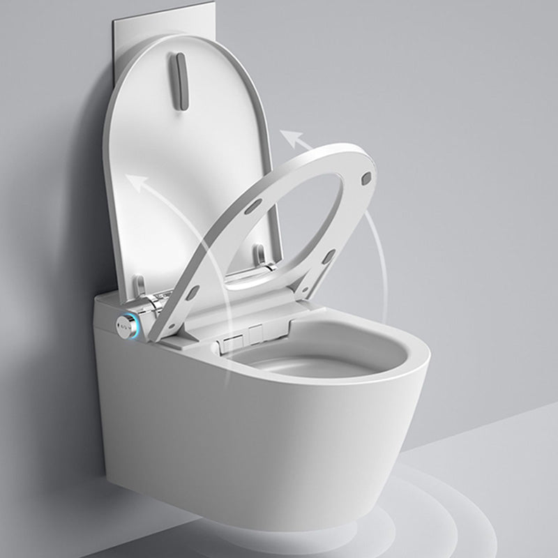 Contemporary Wall Hung Toilet Set in White Finish with Heated Seat Clearhalo 'Bathroom Remodel & Bathroom Fixtures' 'Bidets' 'Home Improvement' 'home_improvement' 'home_improvement_bidets' 'Toilets & Bidets' 7123429