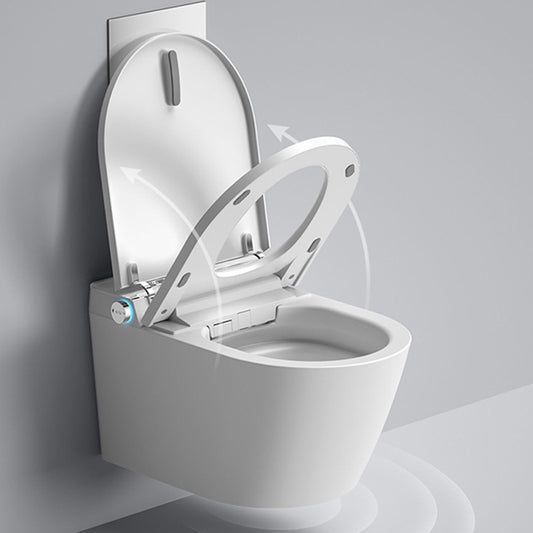 Contemporary Wall Hung Toilet Set in White Finish with Heated Seat Clearhalo 'Bathroom Remodel & Bathroom Fixtures' 'Bidets' 'Home Improvement' 'home_improvement' 'home_improvement_bidets' 'Toilets & Bidets' 7123429