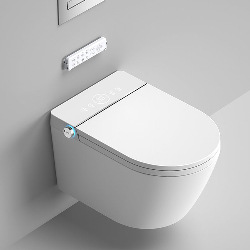 White Wall Hung Toilet Set with Warm Air Dryer and Water Pressure Control Clearhalo 'Bathroom Remodel & Bathroom Fixtures' 'Bidets' 'Home Improvement' 'home_improvement' 'home_improvement_bidets' 'Toilets & Bidets' 7123436