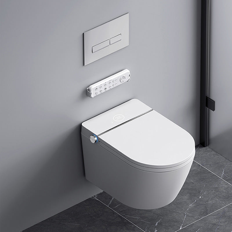White Wall Hung Toilet Set with Warm Air Dryer and Water Pressure Control Clearhalo 'Bathroom Remodel & Bathroom Fixtures' 'Bidets' 'Home Improvement' 'home_improvement' 'home_improvement_bidets' 'Toilets & Bidets' 7123439
