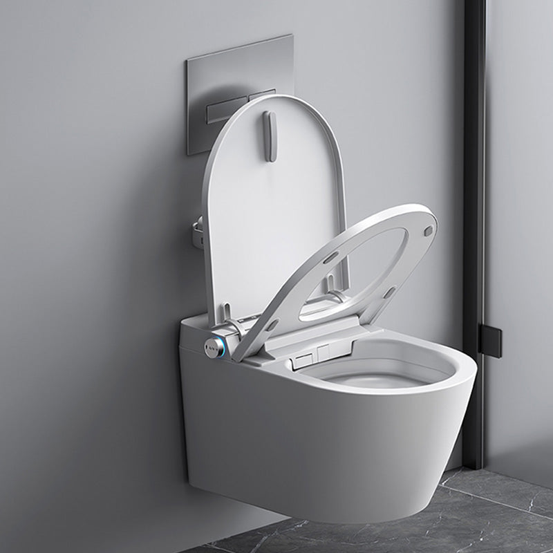 White Wall Hung Toilet Set with Warm Air Dryer and Water Pressure Control Clearhalo 'Bathroom Remodel & Bathroom Fixtures' 'Bidets' 'Home Improvement' 'home_improvement' 'home_improvement_bidets' 'Toilets & Bidets' 7123440