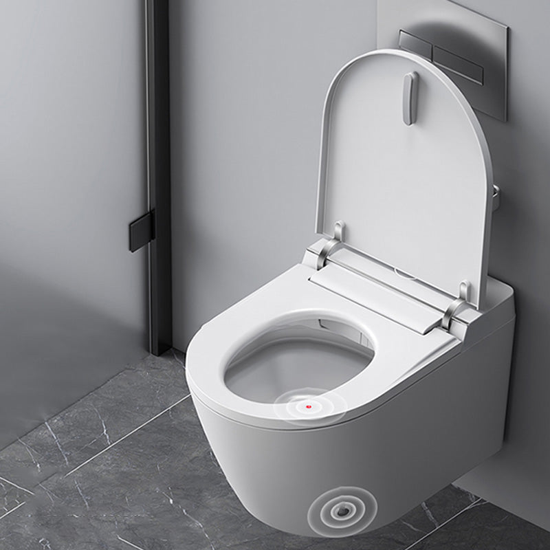 White Wall Hung Toilet Set with Warm Air Dryer and Water Pressure Control Clearhalo 'Bathroom Remodel & Bathroom Fixtures' 'Bidets' 'Home Improvement' 'home_improvement' 'home_improvement_bidets' 'Toilets & Bidets' 7123446