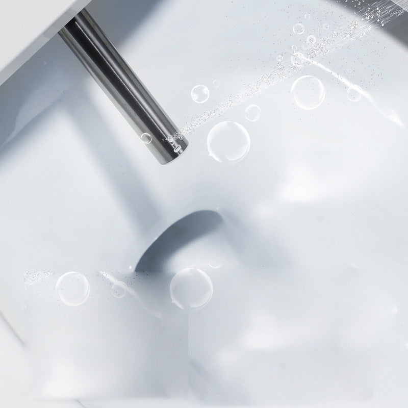 White Floor Standing Bidet in Elongated with Warm Air Dryer Vitreous China Bidets Clearhalo 'Bathroom Remodel & Bathroom Fixtures' 'Bidets' 'Home Improvement' 'home_improvement' 'home_improvement_bidets' 'Toilets & Bidets' 7123456