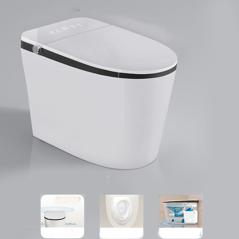 Elongated White Floor Standing Bidet with Heated Seat and Remote Control Included Black White Clearhalo 'Bathroom Remodel & Bathroom Fixtures' 'Bidets' 'Home Improvement' 'home_improvement' 'home_improvement_bidets' 'Toilets & Bidets' 7123471