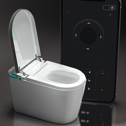White Elongated Floor Standing Bidet with Warm Air Dryer and Heated Seat Clearhalo 'Bathroom Remodel & Bathroom Fixtures' 'Bidets' 'Home Improvement' 'home_improvement' 'home_improvement_bidets' 'Toilets & Bidets' 7123476