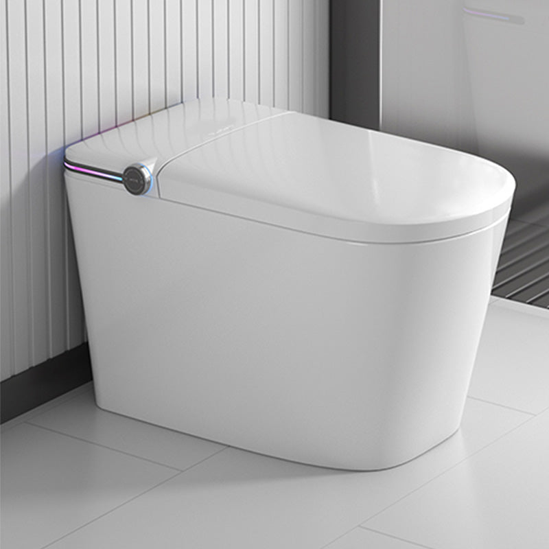 White Elongated Antimicrobial Floor Mount Bidet with Warm Air Dryer Automatic Lid Clearhalo 'Bathroom Remodel & Bathroom Fixtures' 'Bidets' 'Home Improvement' 'home_improvement' 'home_improvement_bidets' 'Toilets & Bidets' 7123483