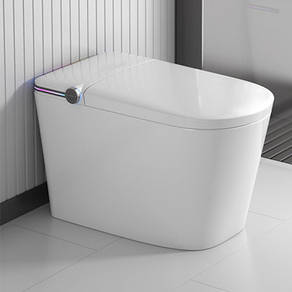 White Elongated Antimicrobial Floor Mount Bidet with Warm Air Dryer Automatic Lid Clearhalo 'Bathroom Remodel & Bathroom Fixtures' 'Bidets' 'Home Improvement' 'home_improvement' 'home_improvement_bidets' 'Toilets & Bidets' 7123483