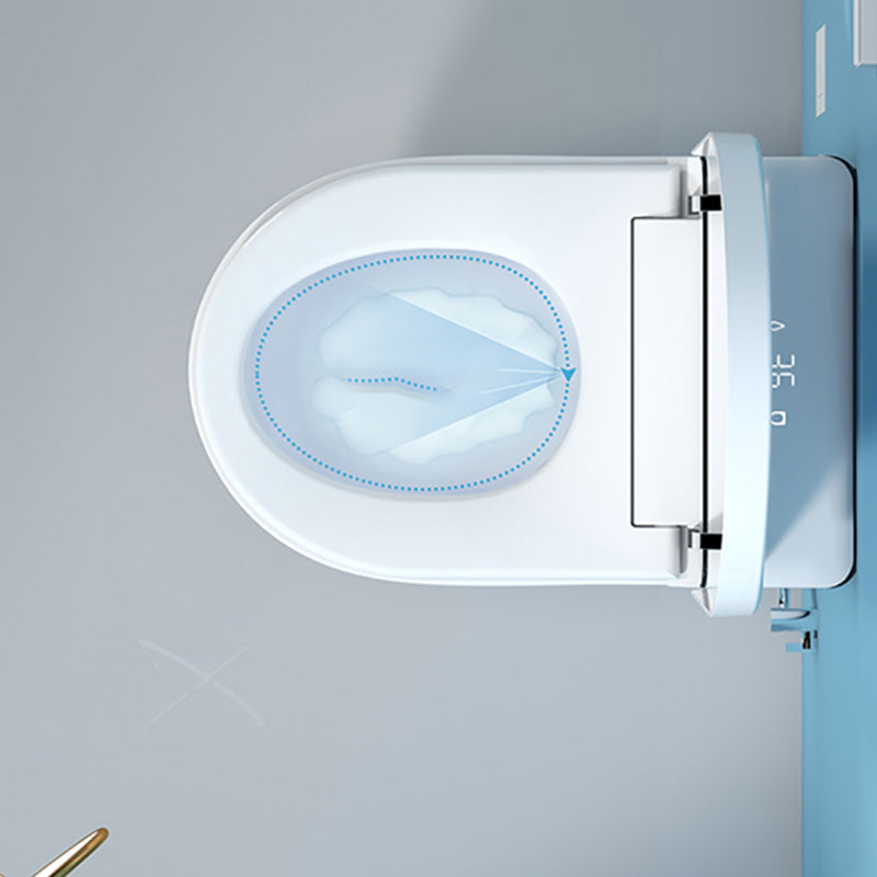 Elongated Wall Hung Toilet in White Ceramic Smart Toilet with Heated Seat Clearhalo 'Bathroom Remodel & Bathroom Fixtures' 'Bidets' 'Home Improvement' 'home_improvement' 'home_improvement_bidets' 'Toilets & Bidets' 7123507