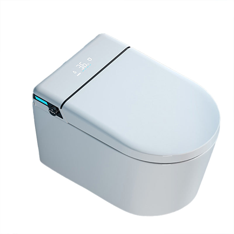 Elongated Wall Hung Toilet in White Ceramic Smart Toilet with Heated Seat Clearhalo 'Bathroom Remodel & Bathroom Fixtures' 'Bidets' 'Home Improvement' 'home_improvement' 'home_improvement_bidets' 'Toilets & Bidets' 7123508